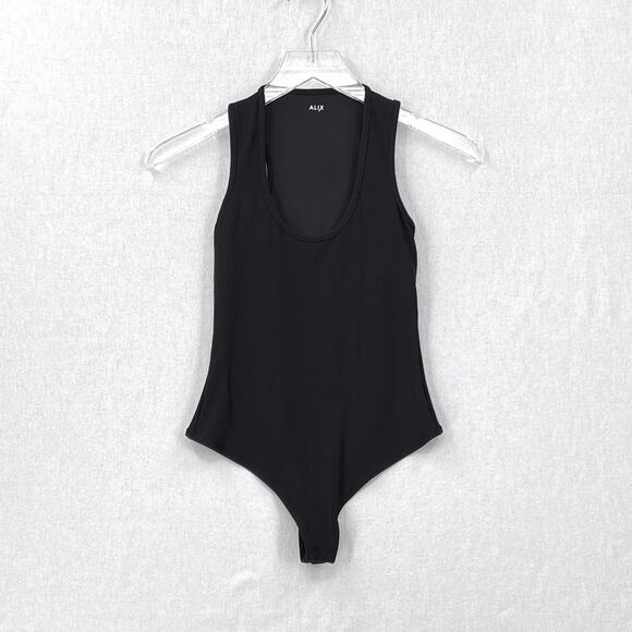 ALIX NYC Scoop Neck Tank Bodysuit XS Black Sleeveless Stretch Layering Capsule - Picture 1 of 16